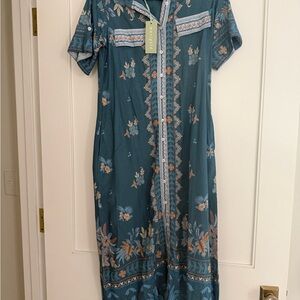 Victoria Dunn Penelope Dress in Azure Palm 
XS
NWT